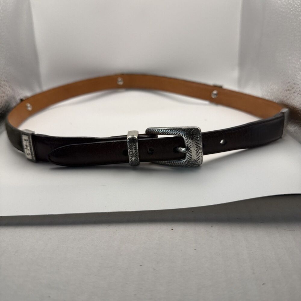 Brighton Men's Leather Belt 04800 Multi Color Band Silver Tone 34 ?Cowhide